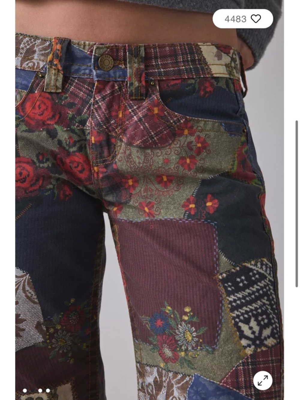 BDG Urban Outfitters Patchwork Floral Straight-Leg Jeans 28 not - Picture 3 of 4